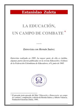 La Educacion Un Campo De Combate 1 Pdf