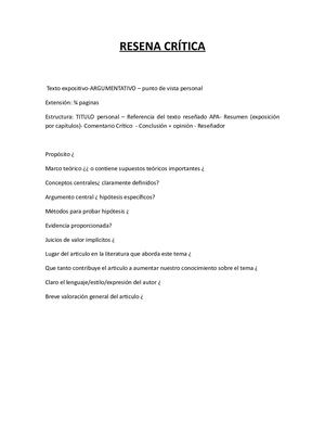 Resena Crítica