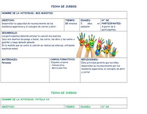 Fichas De Psicomotricidad