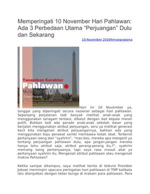 Ada 3 Perbedaan Utama Perjuangan Dulu Dan Sekarang Firman Pratama