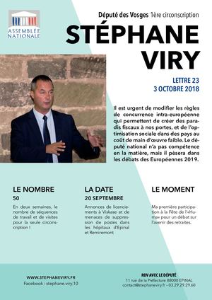 Lettre 23 Stéphane Viry - 3 octobre