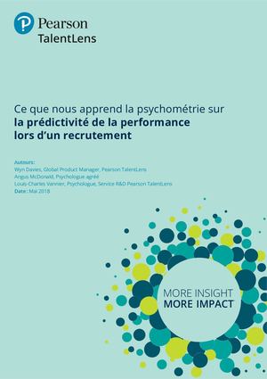 Livre Blanc Psychometrie Predictivite Performance Pearson Talent Lens