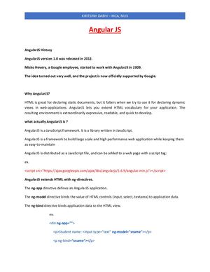 AngularJS - For BCA students