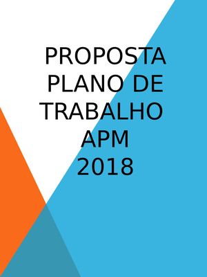 Proposta Plano De Trabalho Apm 2018
