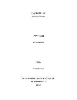 Plan Clase Sistema Solar
