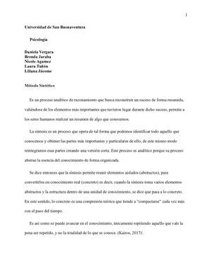 Método Sintético Epistemologia