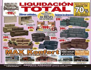Folleto Max Konfort LIQUIDACION TOTAL, desde 09/09/18