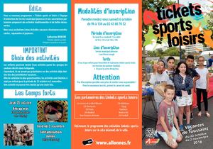 Ticket Sports Loisirs Toussaint 2018