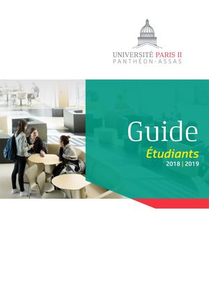 Guide de l'étudiant 2018 UP2PA