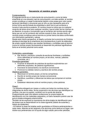 Secuencia De Alfabetizacion