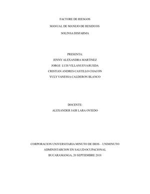 Manual De Residuos Empresa Solinsa