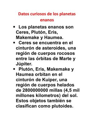 Planetas Enanos Tatiana