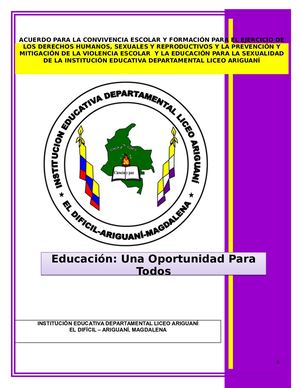 Acuerdo De Convivencia Liceísta Actualizada 13 De Marzo De 2017