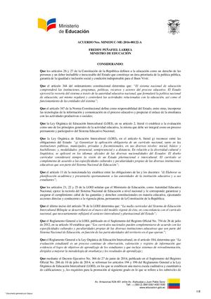 Acuerdo Ministerial N° 00122 A 2016 Gestion Academica