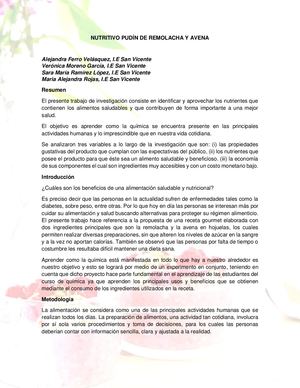 Artículo "Pudín de Remolacha y Avena"