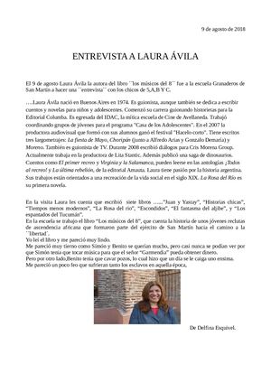Entrevistas a Laura Avila