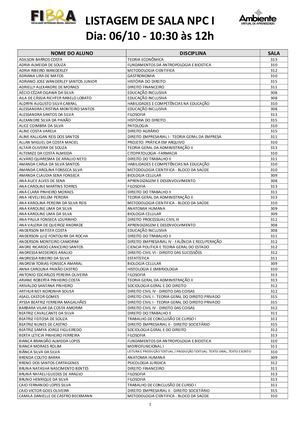 0610 Local De Prova Horário 10 30