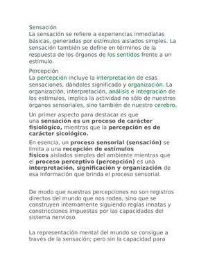 Sensación Y Percepción