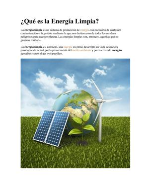 Qué Es La Energía Limpia