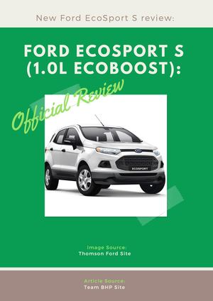 Ford Eco Sport S (1 0l Eco Boost) Official Review