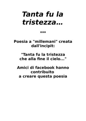 Tanta Fu La Tristezza