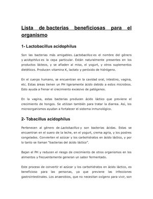 Bacterias Beneficas
