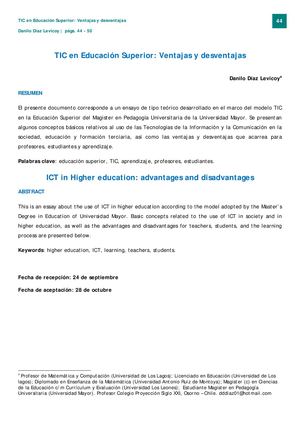 Ventajas y desventajas de Tic en educacion