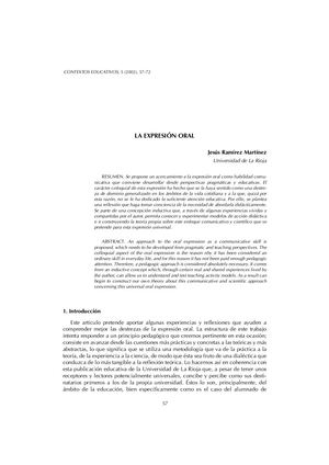 La Expresion Oral