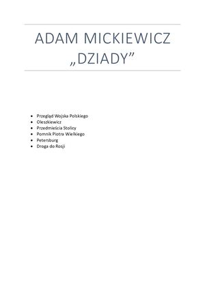 Dziady Adam Mickiewicz