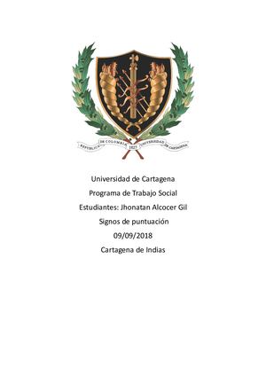 Universidad De Cartagena Signos Puntuacion