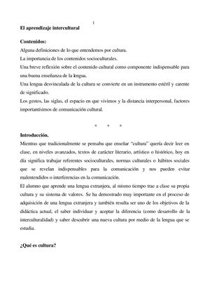Aprendizaje Intercultural