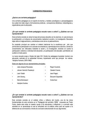 Corrientes Pedagogica