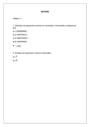 Tarea (unidad 1-1 Noveno).