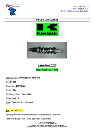 Pièces détachées occasion KAWASAKI Z750 - Pit-Stop Normandie casse motos Normandie - Pièces détachées occasion motos toutes marques