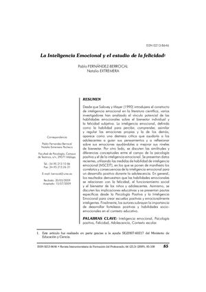 La Inteligencia Emocional Y El Estudio De La Felicidad