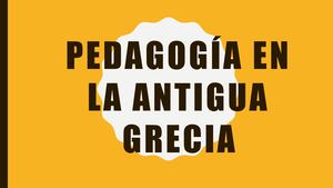 Pedagogía En La Antigua Grecia