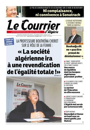 Le Courrier d'Algérie du mardi 9 octobre 2018