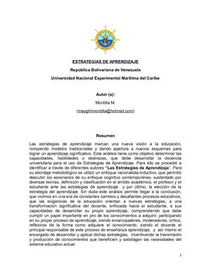 Ensayo De Las Estrategias De Aprendizaje