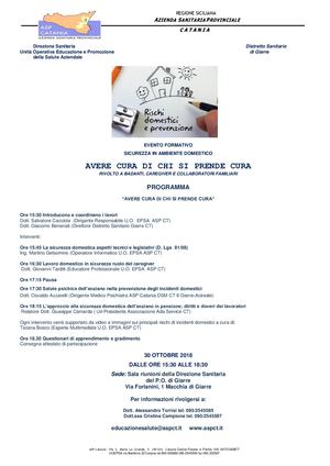 Locandina Giarre Del 30 10 2018