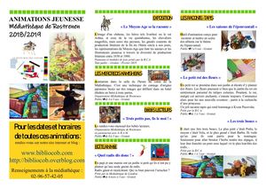 Animations jeunesse - Médiathèque Rostrenen