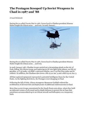 WIB - The Pentagon Scooped Up Soviet Weapons In Chad In 1987 And ’88