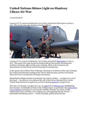 WIB - United Nations Shines Light On Shadowy Libyan Air War