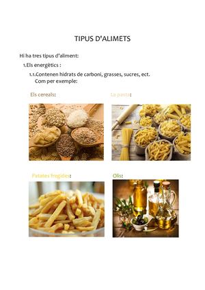 Tipus d'aliments