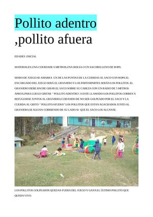 U Pollito Adentro Un Pollito Afuera