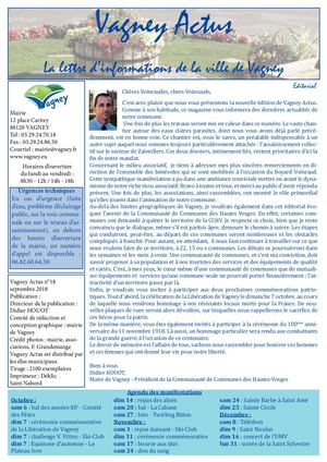 VAGNEY ACTUS N°18 - SEPTEMBRE 2018