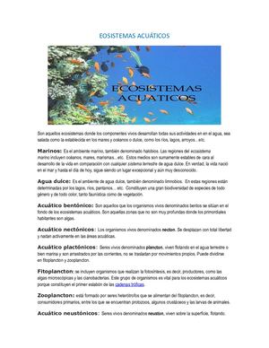 Eosistemas Acuáticos Glosario