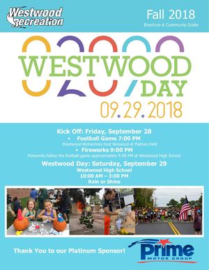 Westwood Recreation 2018 FALL Brochure