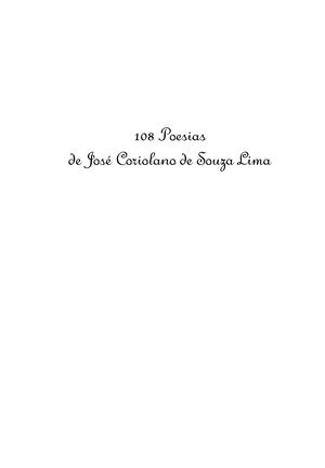 108 Poesias De José Coriolano De Souza Lima