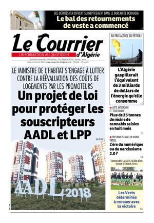 Le Courrier d'Algérie du jeudi 11 octobre 2018