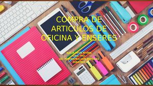Compra De Articulos De Oficina Y Enseres